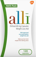 alli Weight Loss Diet Pills 120 Count Refill Pack - Orlistat 60 mg