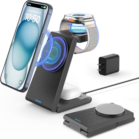 CIYOYO Foldable 3-in-1 Wireless Charger - Fast Charging Joy!