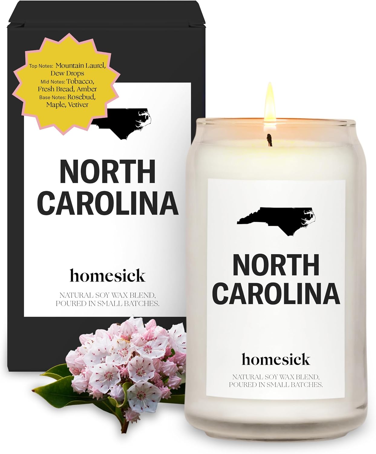 Homesick North Carolina Scented Candle - 60-80 Hours Burn Time