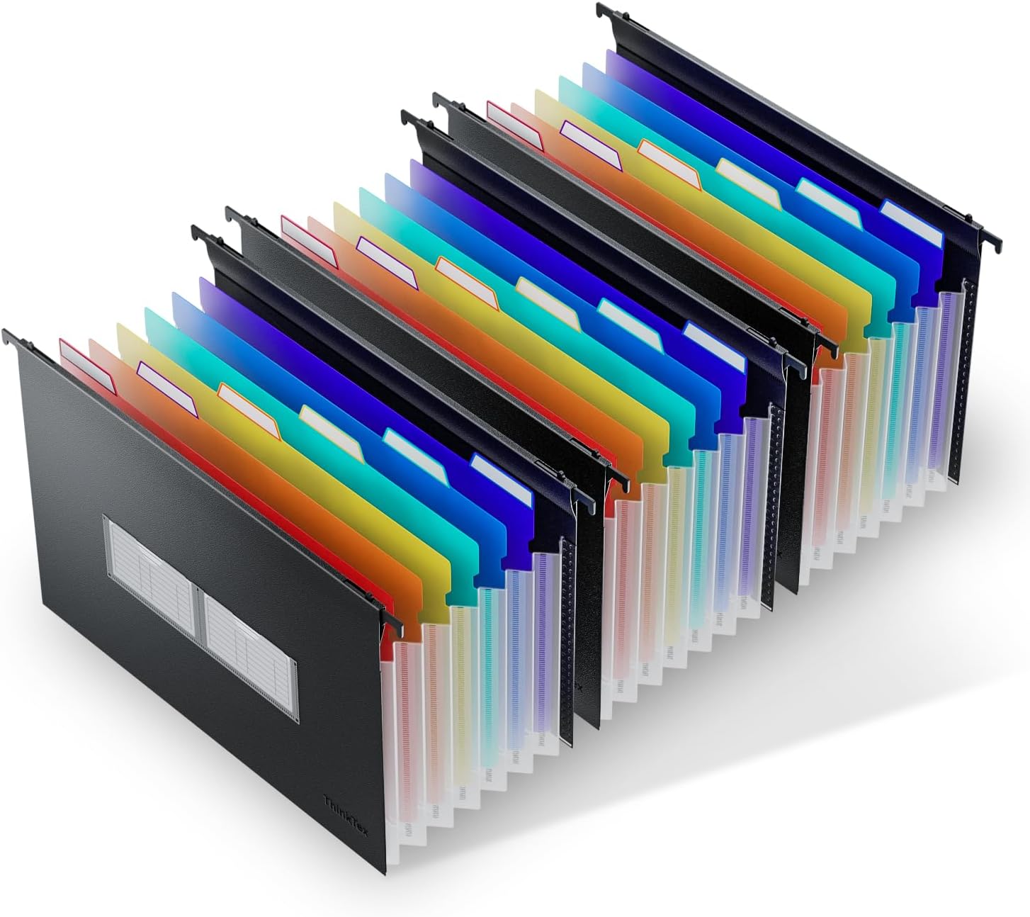 ThinkTex Plastic Expanding Hanging File Folders with 7 Pockets