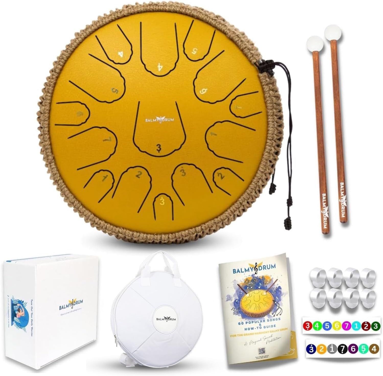 15 Note 14 Inch Steel Tongue Drum for Kids and Adults