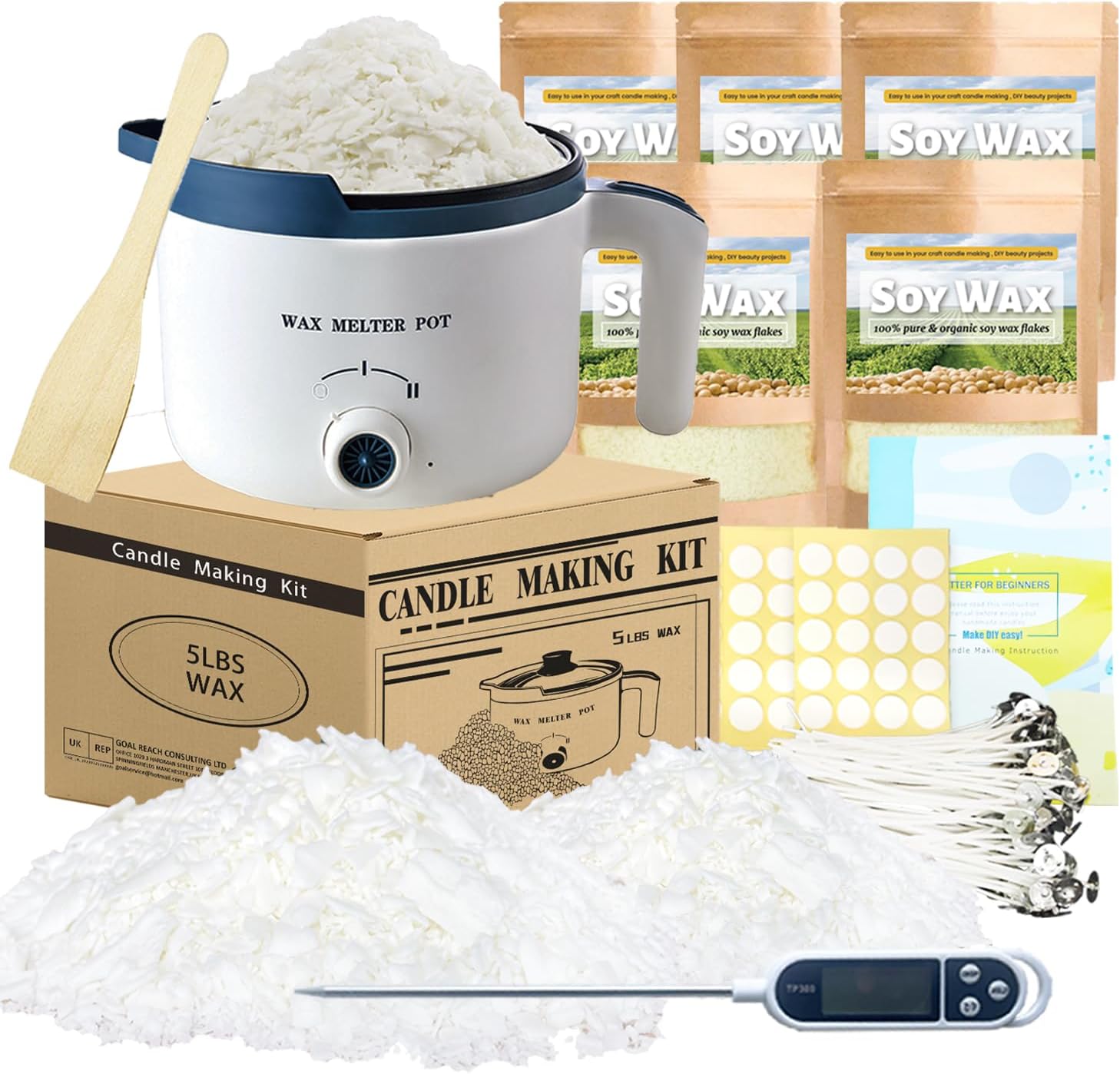 Soy Candle Making Kit with Electric Melter and Supplies
