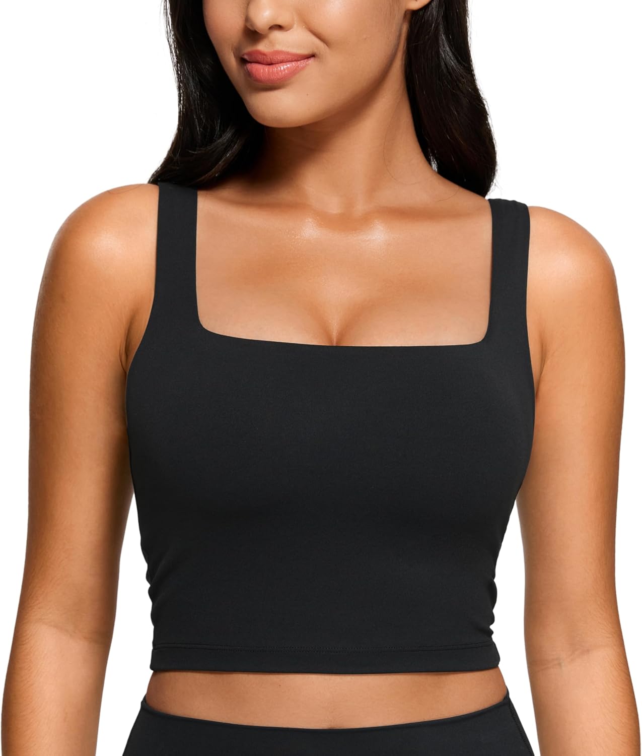 CRZ YOGA Butterluxe Womens Square Neck Longline Sports Bra Review