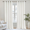 White Velvet Curtains 80 in Length for Living Room - Thermal Privacy