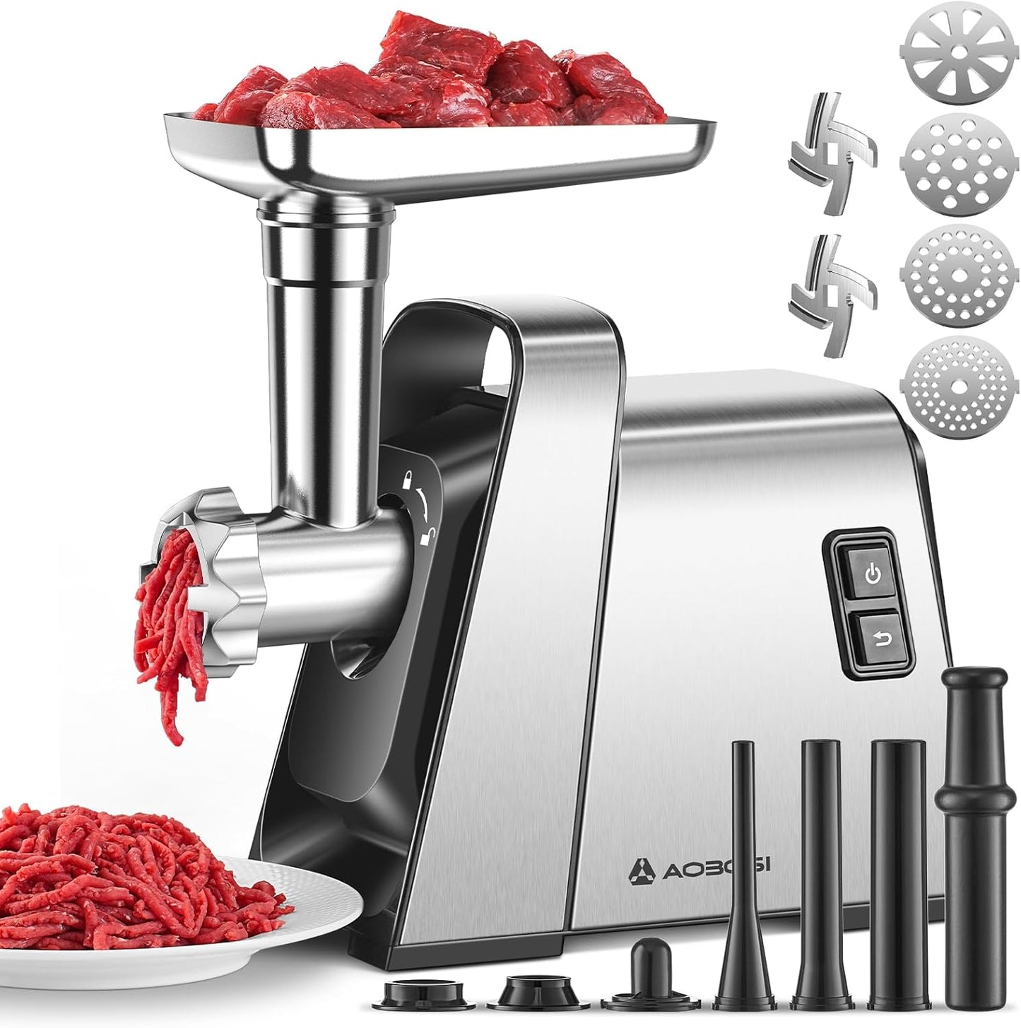 AAOBOSI Electric Meat Grinder: Heavy Duty 3000W Powerhouse