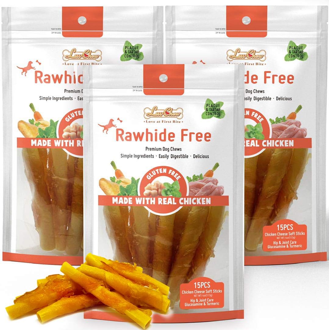 Chicken Wrapped Dog Bone Treat Sticks for Easy Chewing Delight