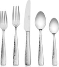 Hudson Essentials Hammered 65-Piece Flatware Set for 12 - Elegant Heft