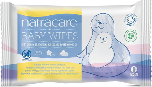 Natracare Organic Baby Wipes, Soothing Chamomile & Almond Oil