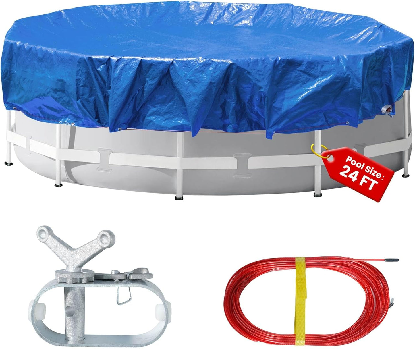 28 Ft Round Heavy Duty Winter Pool Cover for Above Ground Pools