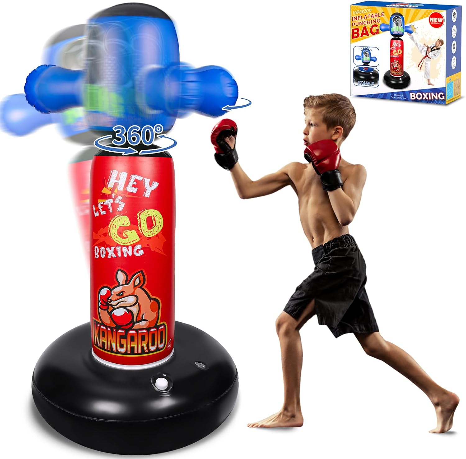 Hyperzoo Inflatable Kids Punching Bag - Fun Training Toy!