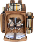 Picnic Basket Backpack for 2 Person - Insulated Cooler Compartments