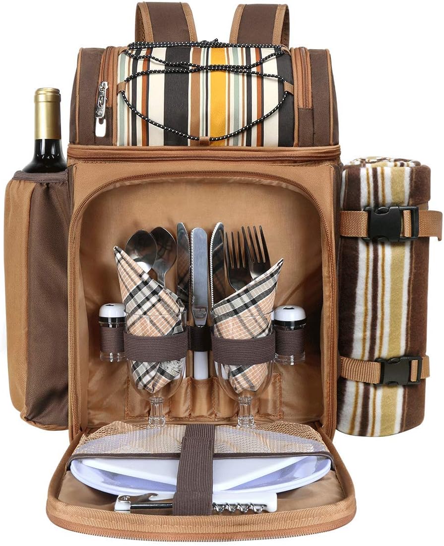 Hap Tim Picnic Basket Backpack for 2 with Insulated Compartments