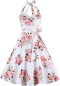 Women's Vintage Polka Audrey Halter Dress 1950s Retro - Flattering Fit
