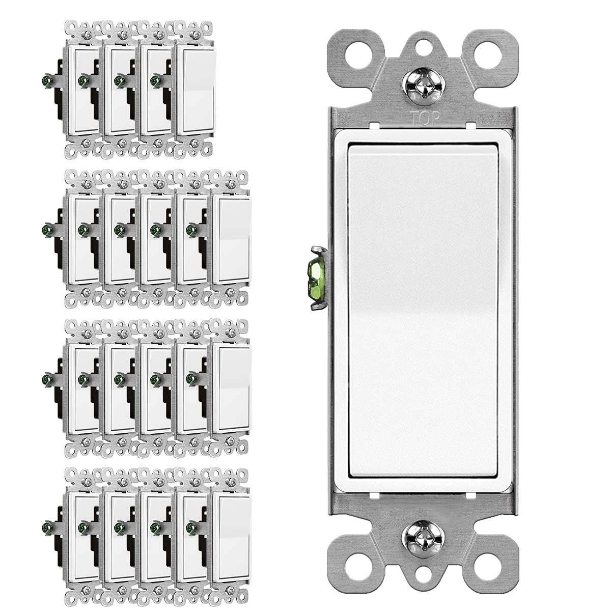 CML 3 Way Decorator Paddle Rocker Wall Light Switch - 20 Pack