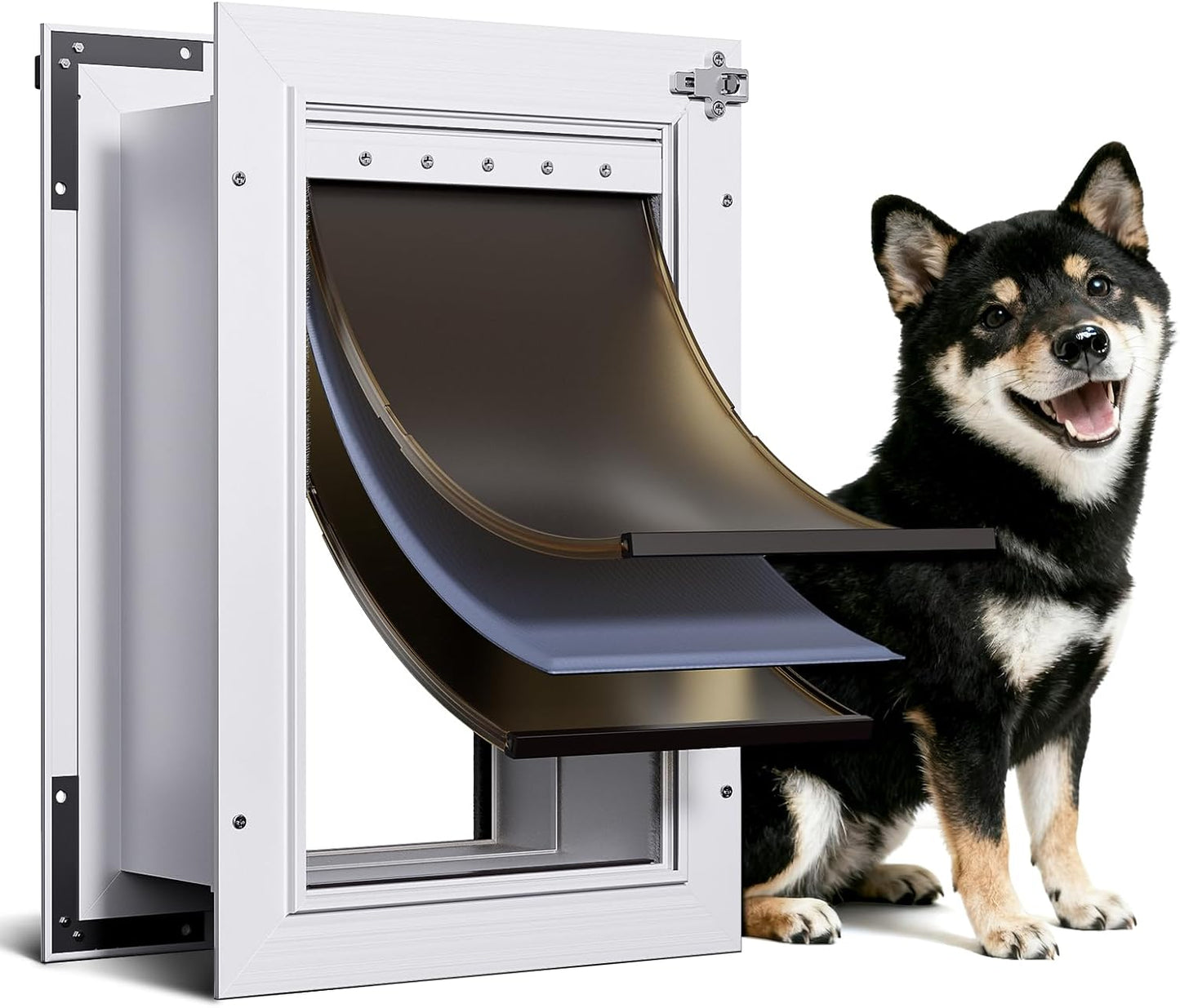 3-Flap Dog Door for Wall, Heavy Duty Aluminum Pet Door