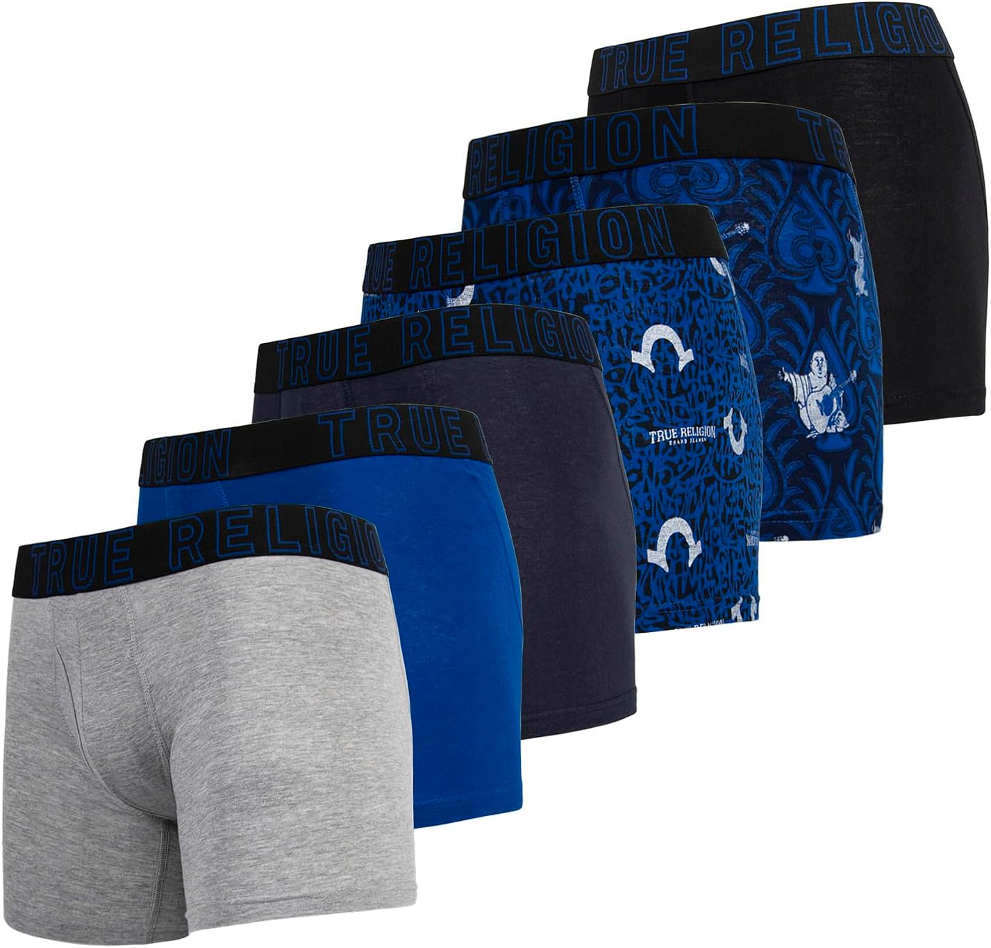 True Religion Mens Boxer Briefs Cotton Stretch Underwear Pack of 6