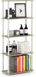 Furinno Turn-N-Tube 5-Tier Multipurpose Shelf - Compact Sonoma