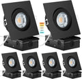 Black Recessed Lighting Square 4 in 6 Pack - Canless Dimmable 5CCT
