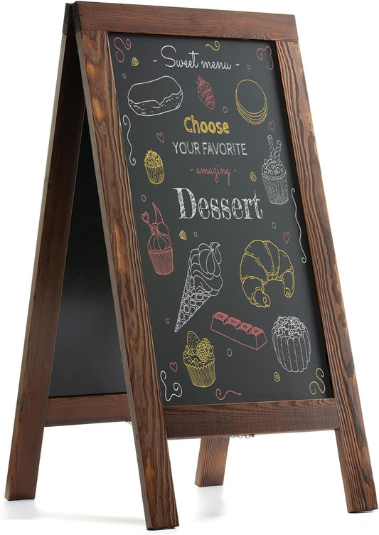 Sandwich Board 40in x 20in Solid Pine Wood Rustic Brown Sign