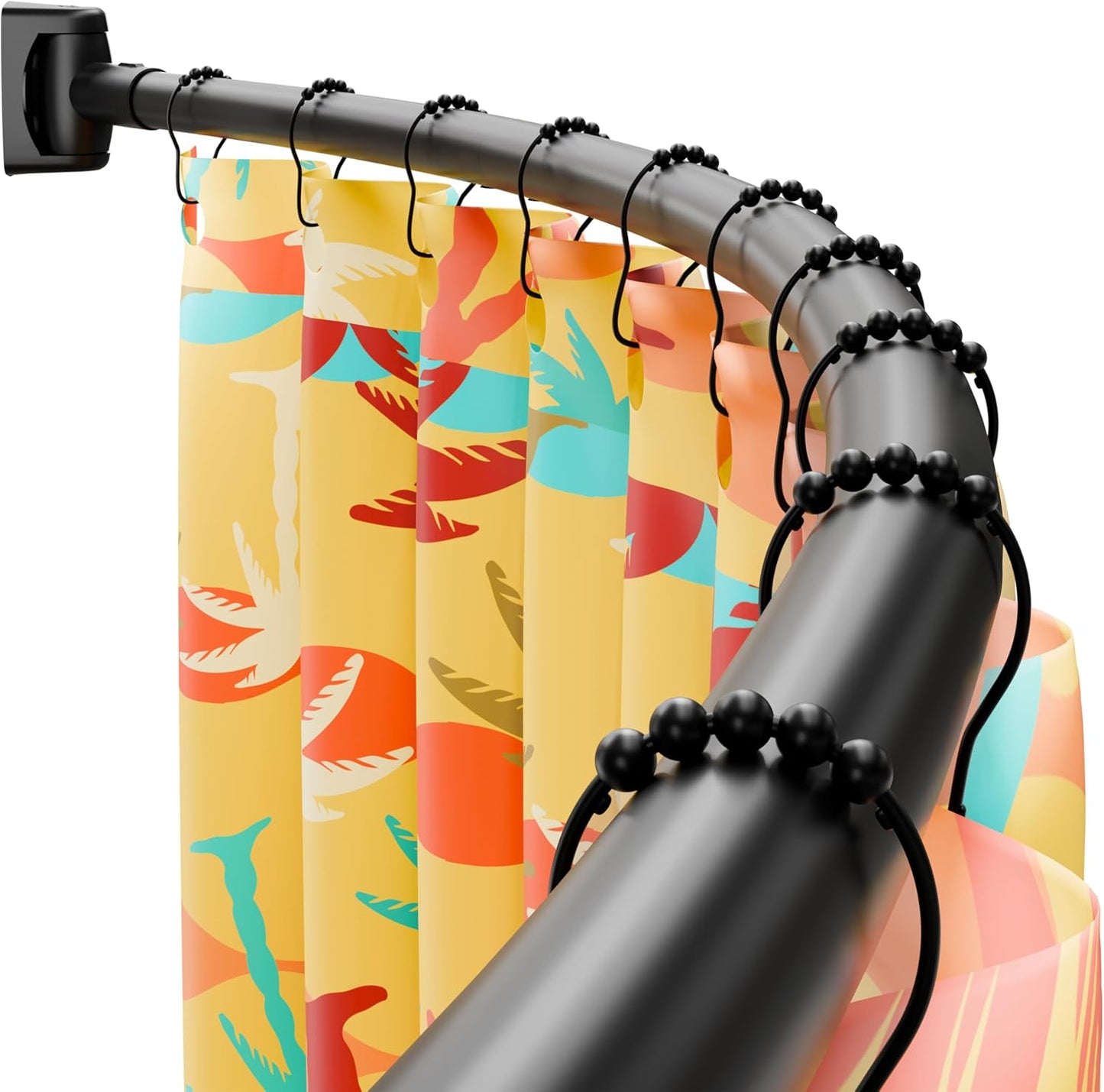 Rustproof Adjustable Curved Shower Rod - DYHOME