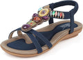 SHIBEVER Womens Sandals Comfortable Summer Dressy Flat T-Strap