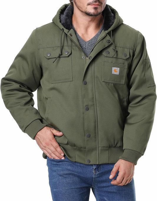 Men's Fit Relaxed Work Coat Waterproof Fleece Lined Jacket