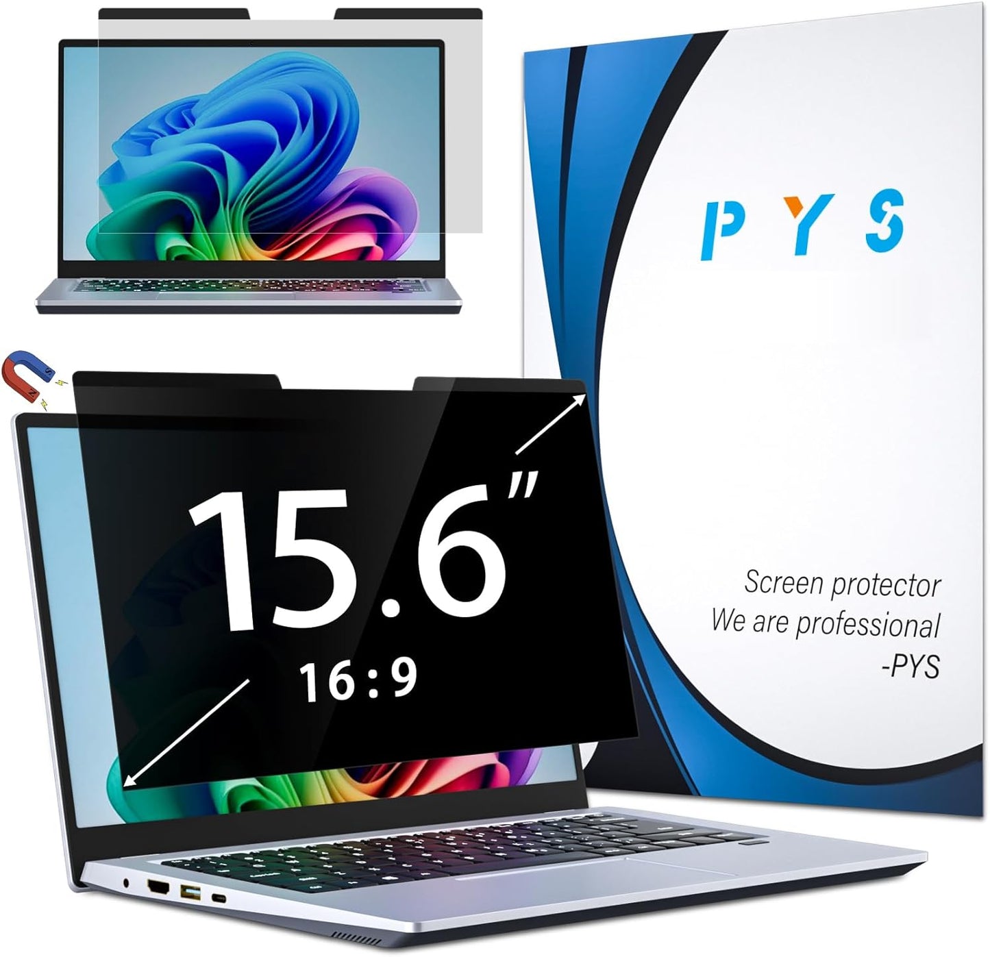 PYS Magnetic Laptop Privacy Screen Filter 15.6 Inch - Shield Your Work