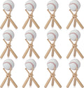 Mudder 12 Pack Baseball Stand Wooden Display Holders - Party & Table