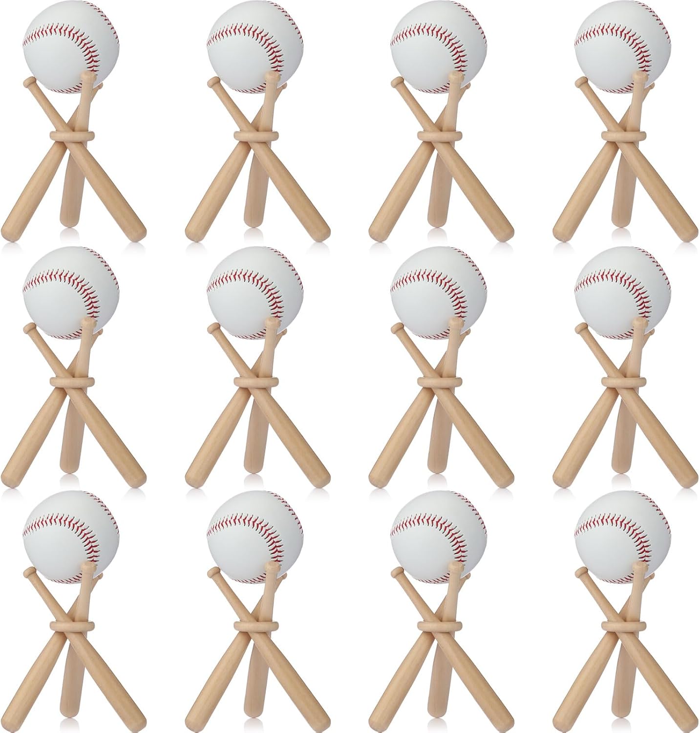 Mudder 12 Pack Baseball Stand Holders for Displaying Balls