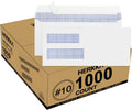 #10 Double Window Security Self-Seal Envelopes 1000 Pack - White