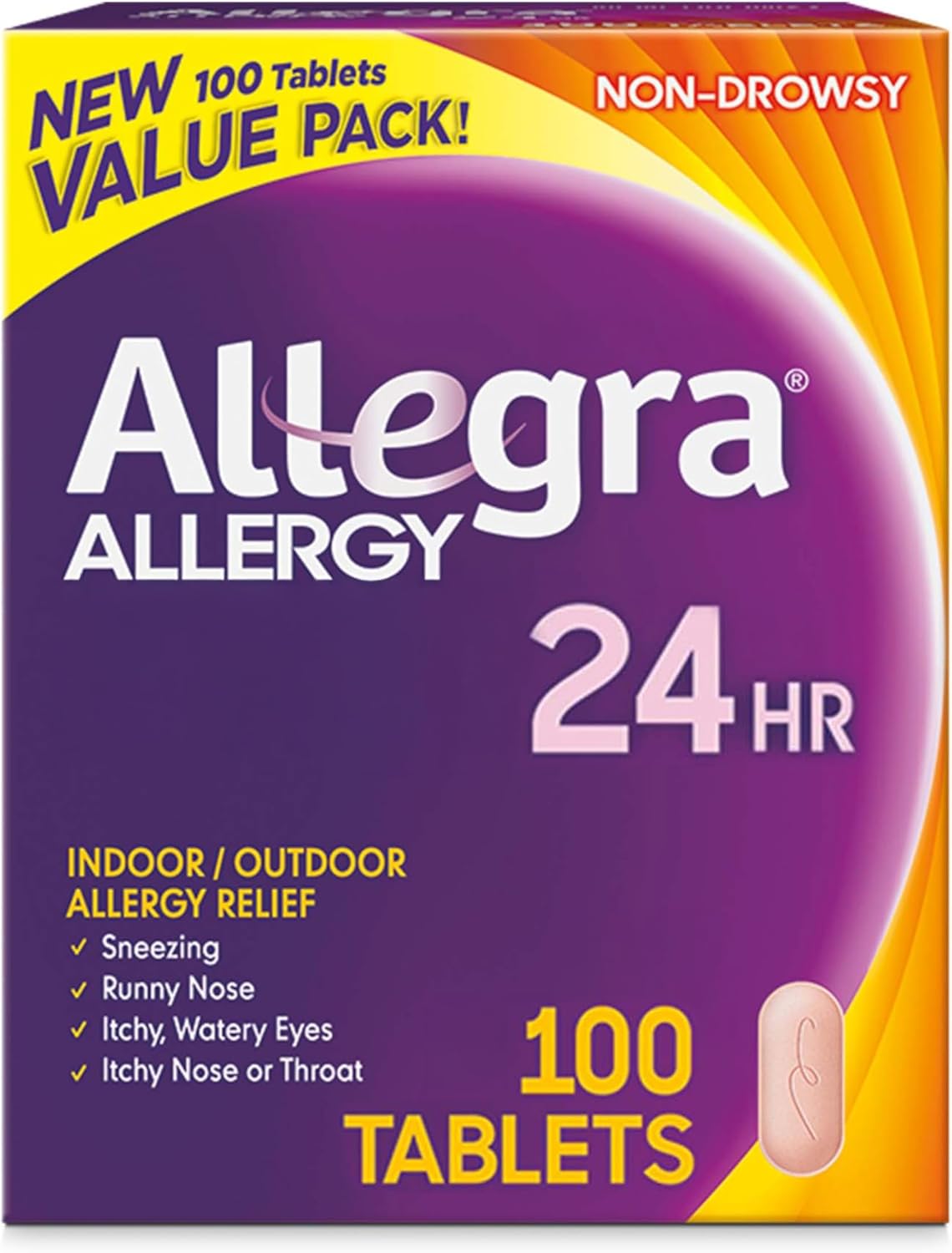 Allegra Adult 24-Hour Allergy Relief Tablets for Fast Relief
