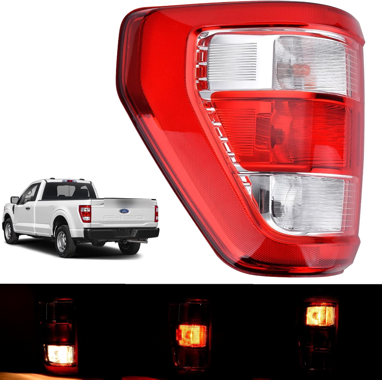 Nakuuly Tail Light Assembly for 2021-2024 Ford F150 XL Models