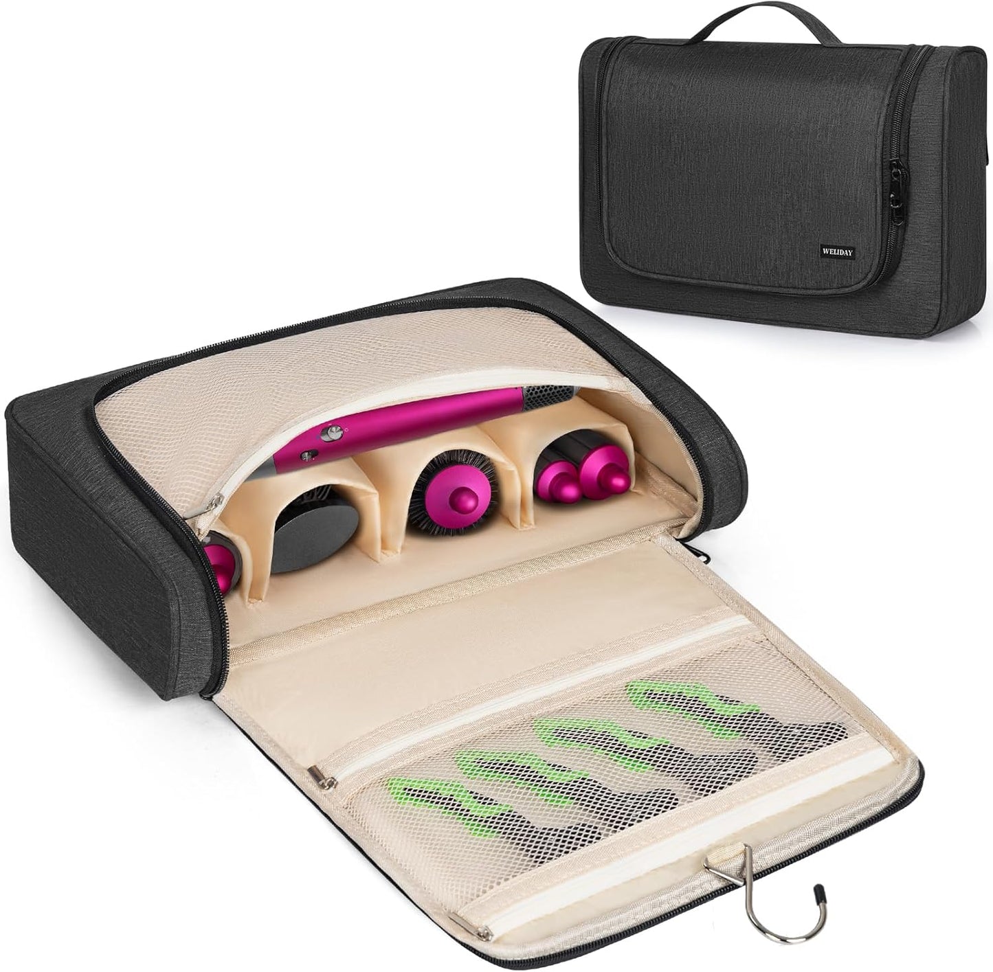 Dyson Airwrap Styler Travel Organizer - Multi-Pocket Black Bag