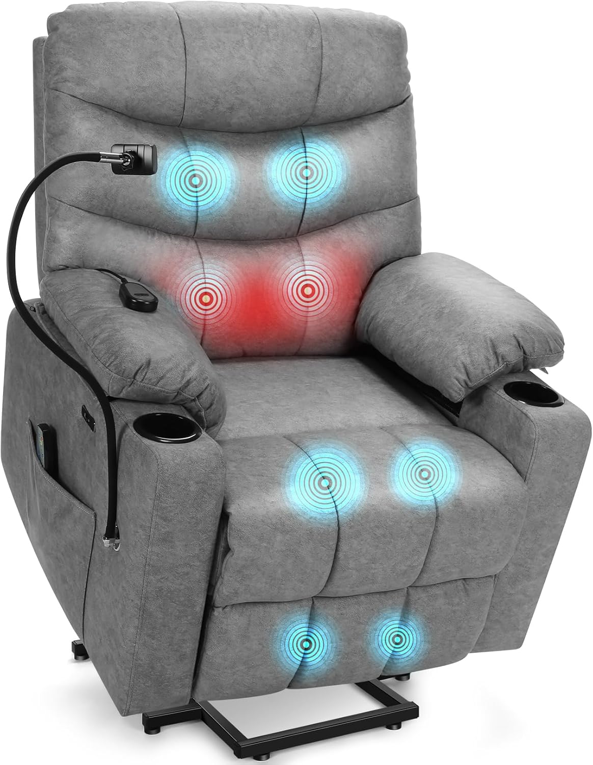 Homdox Electric Power Lift Chair: Heated Massage & Remote Control