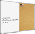 Combination Whiteboard & Corkboard 36 x 24 - Magnetic Wall Board