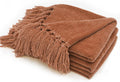 RECYCO Chenille Throw Blanket Soft Cozy with Fringe Tassel
