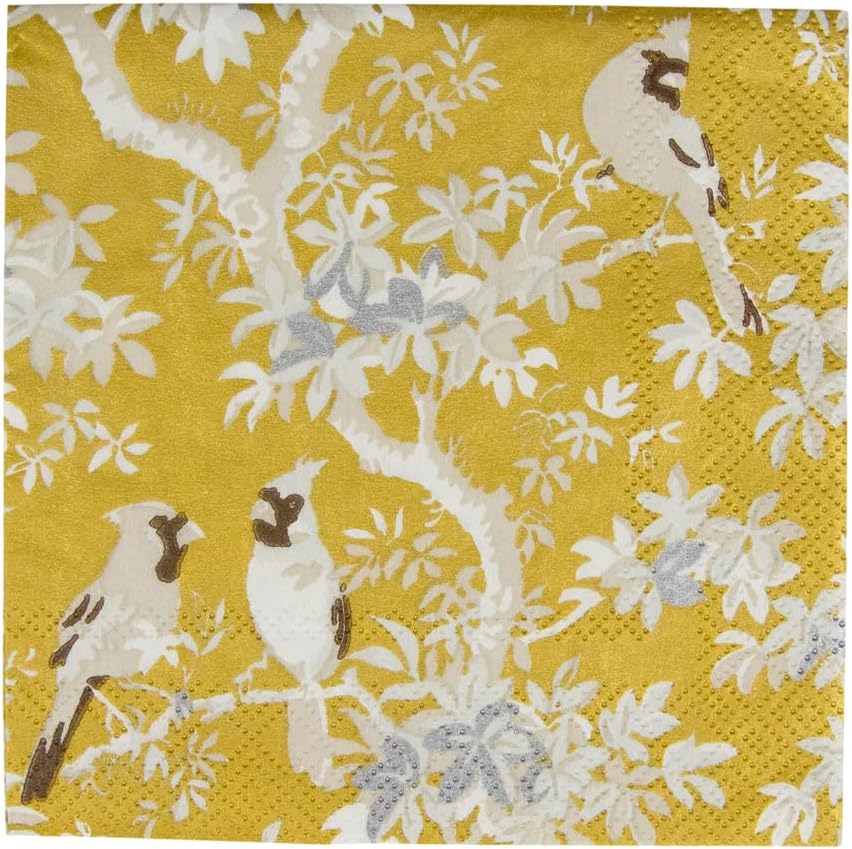 Premium Caspari Songbirds Cocktail Napkins - Elegant 20 Pack