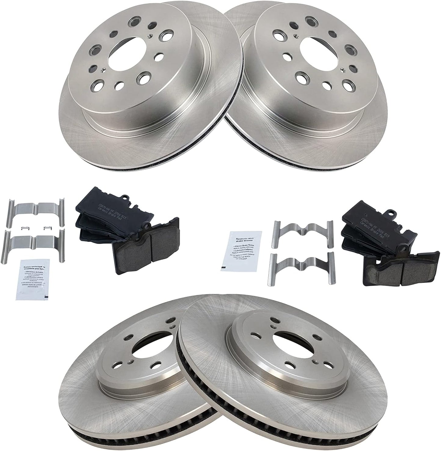 TRQ Brake Pad & Rotor Kit for 2001-2006 Lexus LS430