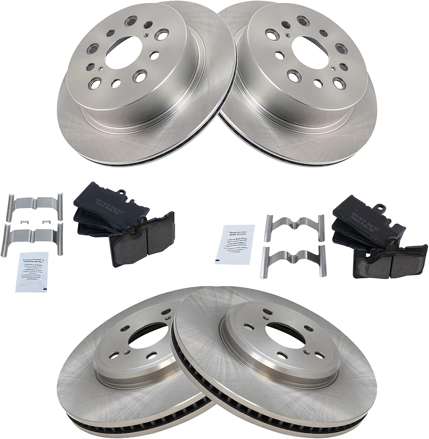TRQ Brake Pad & Rotor Kit for 2001-2006 Lexus LS430