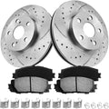 Front Brake Pads and Rotors Kit for Toyota Prius 2010-2015 - Vented