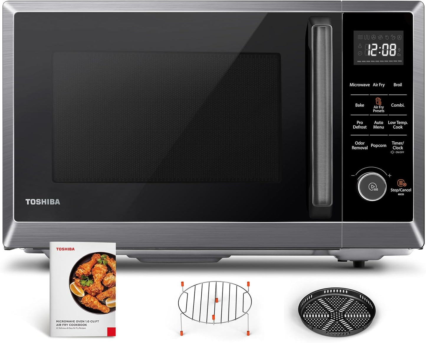 TOSHIBA Air Fryer Combo 8-in-1 Microwave Oven - Odor Removal & More!