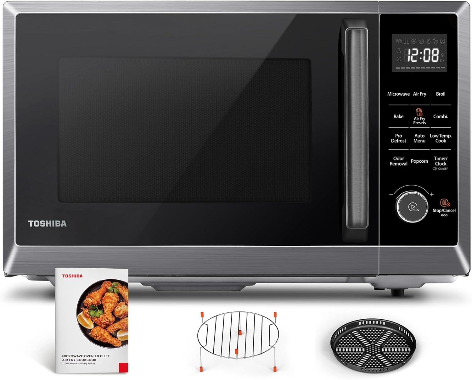 TOSHIBA Air Fryer Combo 8-in-1 Microwave Oven - Odor Removal & More!