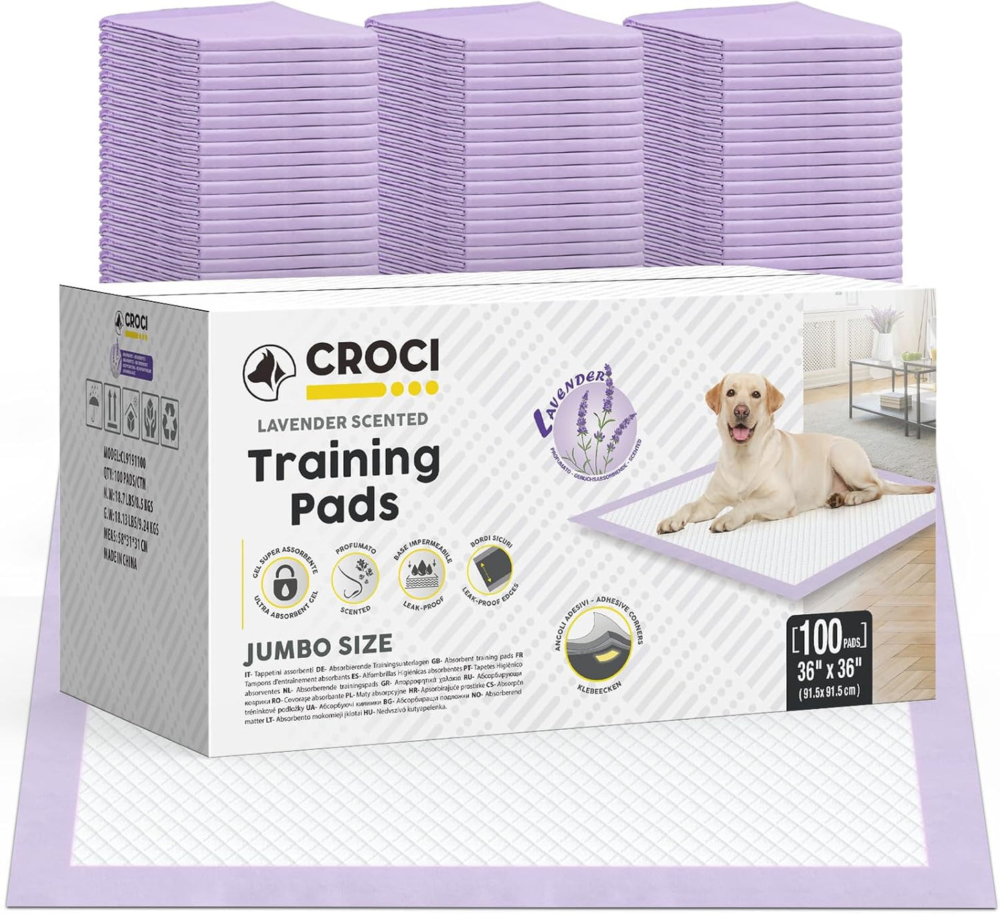 CROCI Extra Large Dog Pads 36x36in for Maximum Absorption