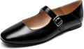 DREAM PAIRS Women's Silver Square Toe Mary Jane Flats (Style Q8ZQ)