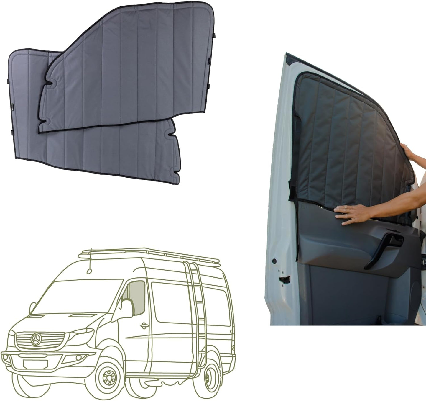 VanEssential Insulated Magnetic Blackout Window Covers for Vans