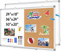 Combination Magnetic Whiteboard & Corkboard 20in x 30in - Dual Display