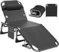 ABORON Heavy Duty Tanning Chair - Portable 5-Position Folding Lounger