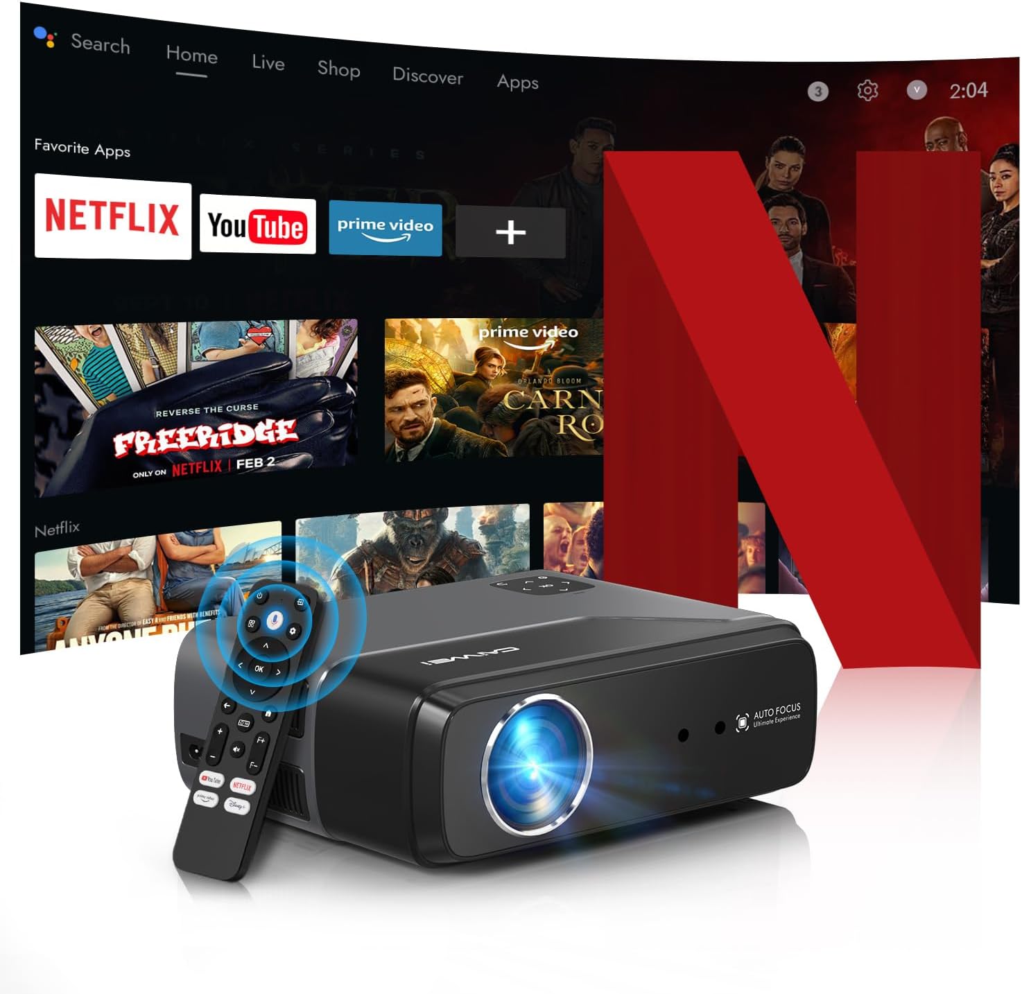 Ultimate Portable Smart Projector: 4K Support, Dolby Audio, Android TV