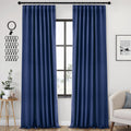 Back Tab Blackout Curtains for Bedroom Living Room 96 Inches