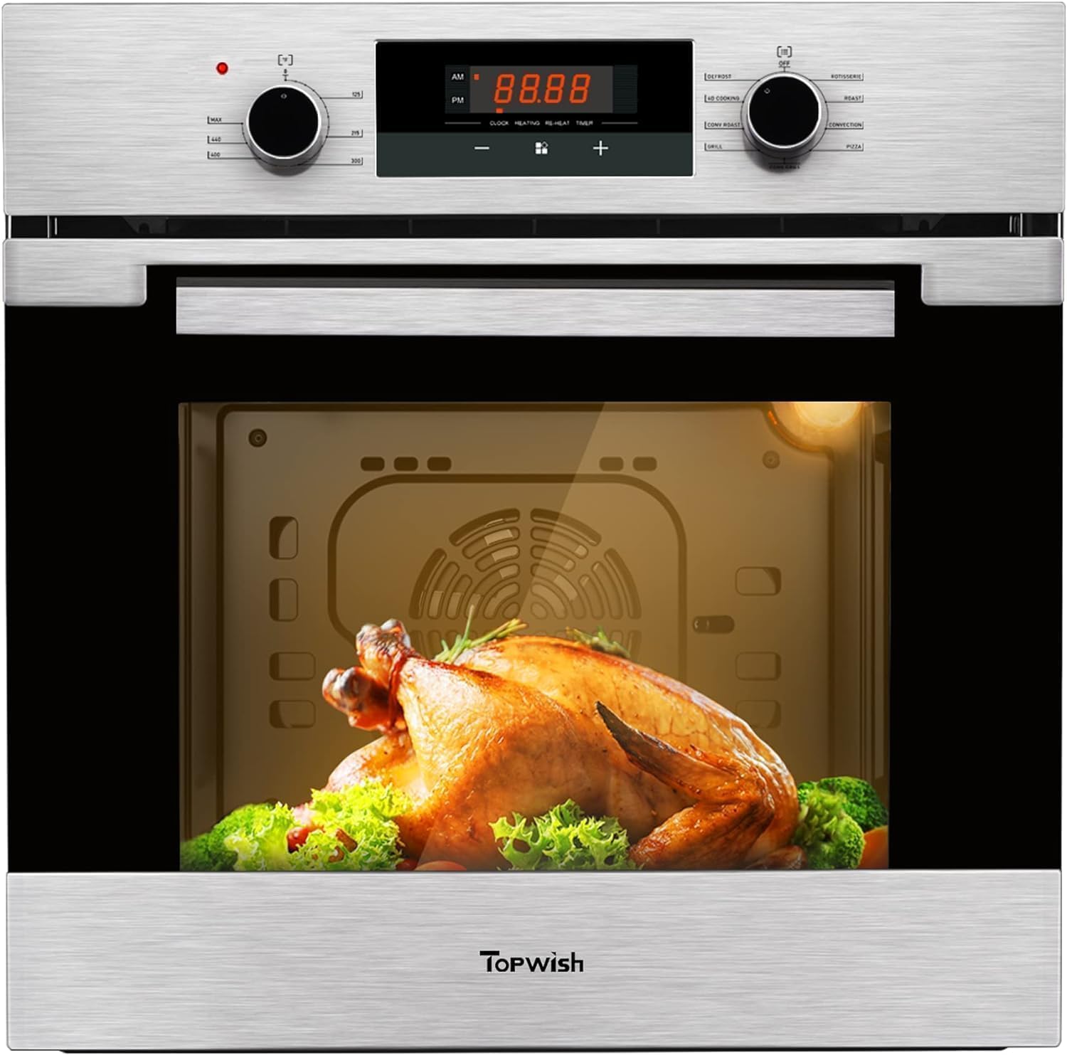 24 Inch Electric Wall Oven with Convection and 9 Functions